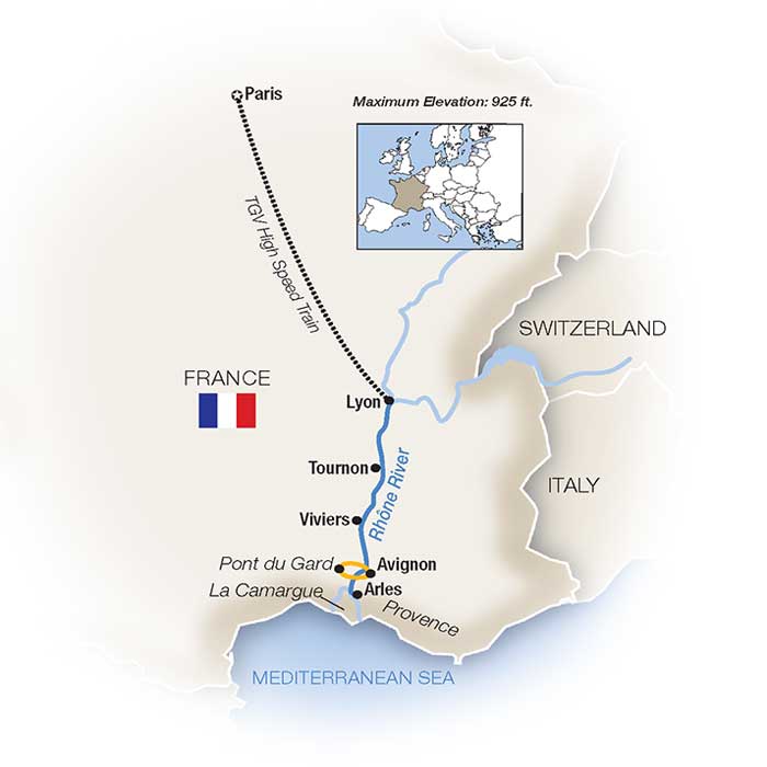 Bon Voyage! France Family River Cruise Itinerary Map