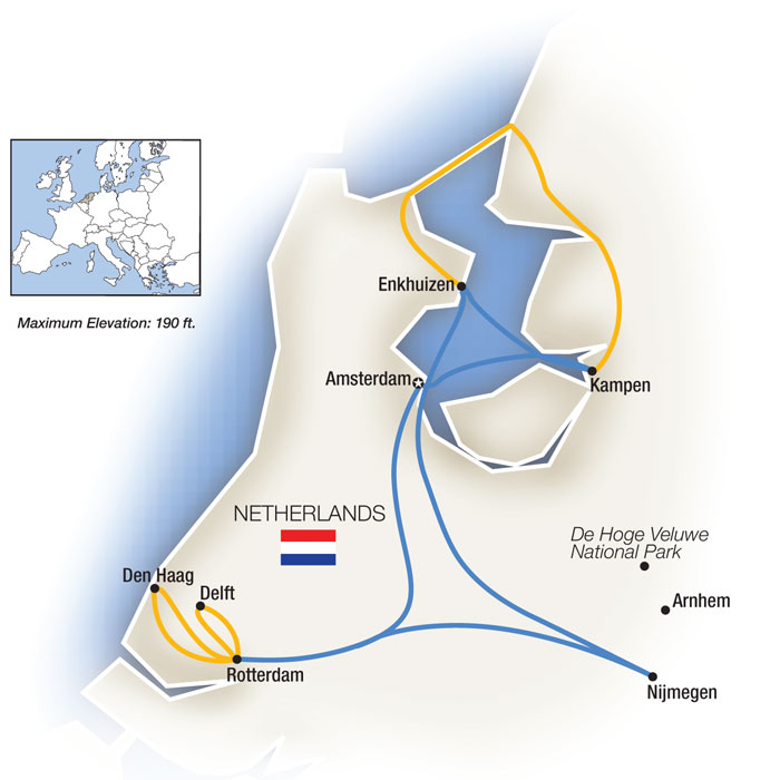 Cruising the Dutch Waterways Itinerary Map